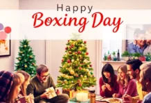 Boxing Day: A Global Tradition of Giving and Celebration A cheerful crowd enjoying Boxing Day sales, charity events, and sports