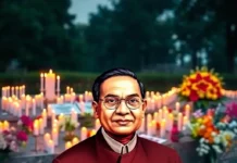 Mahaparinirvan Divas : Dr. B.R. Ambedkar Tribute – Significance & Observance in India A portrait of Dr. B.R. Ambedkar, the leader and architect of the Indian Constitution