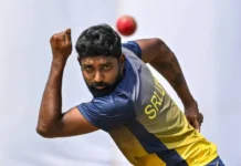 Prabath Jayasuriya Birthday: Celebrating the Rise of Sri Lanka’s Cricket Star Prabath Jayasuriya bowling in an intense cricket match