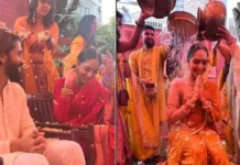 Sobhita Dhulipala’s Wedding Day: A Celebration of Love, Tradition, and Glamour Sobhita Dhulipala on Her Wedding Week In Traditional Style In Mustard Yellow And Red Sarees 1
