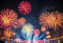 New Year’s Eve: A Celebration of the Past Year and a Toast to New Beginnings crowd gathered to celebrate New Year's Eve, with fireworks lighting up the night sky