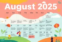 Important Days in August 2025: Global Observances and Celebrations A vibrant collage representing various events, festivals, and observances happening throughout August, such as Independence Day, International Friendship Day, and more.