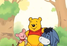 National Winnie the Pooh Day: Celebrating the Beloved Bear and His Friends illustration of Winnie the Pooh with his friends Piglet, Tigger, and Eeyore from the Hundred Acre Wood.