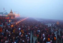 The Next Maha Kumbh Mela After 2025: What to Expect and When It Will Be Held A massive crowd of pilgrims at the Maha Kumbh Mela, gathered along the riverbank for holy rituals.