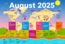 Things Happening in August 2025: Key Events, Festivals, and Observances Calendar highlighting key events and celebrations in August 2025