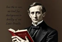 Louis Braille Birth Anniversary: Honoring the Legacy of the Inventor of Braille Louis Braille, possibly with a Braille book or a portrait that symbolizes his groundbreaking invention and its impact on the visually impaired community.