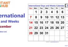 International Days and Weeks in December (Complete List) International Days and Weeks in December Fostering Global Awareness and Change