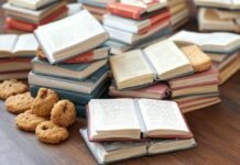 Edible Book Day 2025 (April 1st) A collection of edible book-themed treats such as cakes, cookies, and pastries