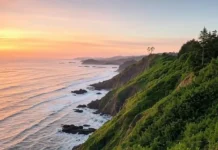 National Oregon Day: A Celebration of the Beaver State A scenic view of the Oregon coast, with lush green forests National Oregon Day