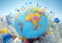 Global Recycling Day – March 18th Art installation made from recycled materials displayed in a public park