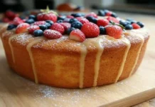 National Pound Cake Day (March 4th) National Pound Cake Day - beautifully baked pound cake with a golden-brown crust, dusted with powdered sugar, and topped with fresh fruit or a drizzle of glaze