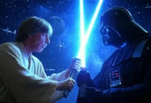 Star Wars Day (May 4th) Star Wars galaxy, featuring lightsabers, spaceships,during a special Star Wars Day event