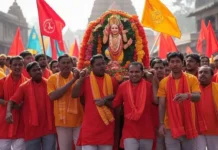 Hanuman Jayanti: Celebrating the Birth of Lord Hanuman Devotees participating in a vibrant Hanuman Jayanti procession