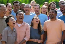 International Moment of Laughter Day: Celebrating the Joy of Laughter Friends laughing together at a park on International Moment of Laughter Day