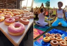 Fun Days in June 2025: A Month of Celebrations and Observances collage showcasing various June 2025 fun days—National Donut Day, International Yoga Day, Galactic Tick Day, and the Glastonbury Festival