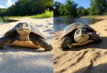 World Turtle Day (May 23): Celebrating Our Shelled Friends & Raising Awareness A cheerful turtle basking in the sun on a beach