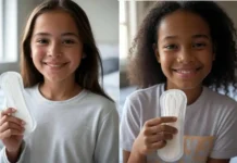 Menstrual Hygiene Day (May 28): Breaking Stigma, Promoting Dignity & Health A young girl holding a sanitary pad and smiling confidently on Menstrual Hygiene Day